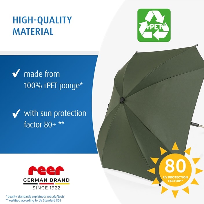 Parasoll till barnvagn - Reer ShineSafe Forest Green