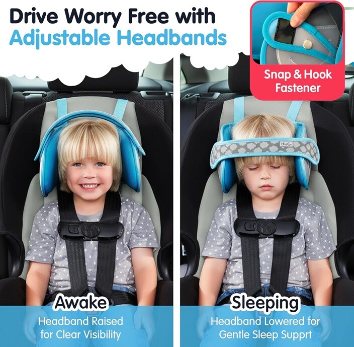 Nackstöd för barn i bilen - NapUp Blå