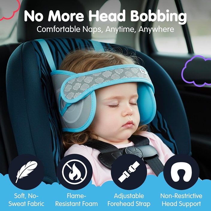 Nackstöd för barn i bilen - NapUp Blå