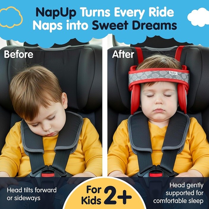Nackstöd för barn i bilen - NapUp Röd