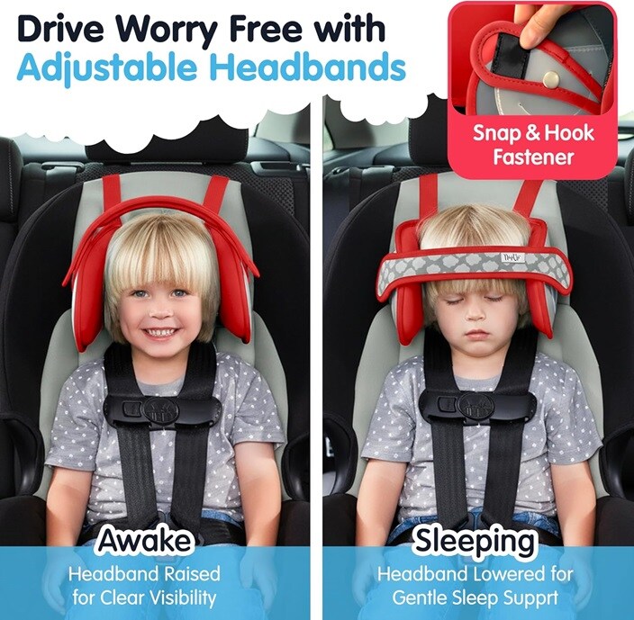 Nackstöd för barn i bilen - NapUp Röd