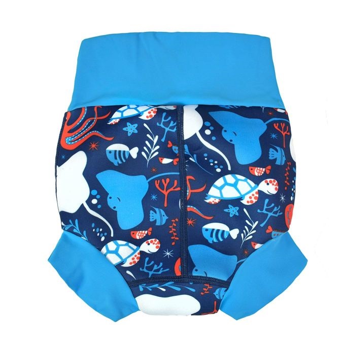 Badblöja SplashAbout Happy Nappy Under the Sea blå