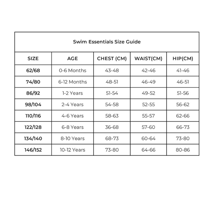 Swim Essentials storleksguide