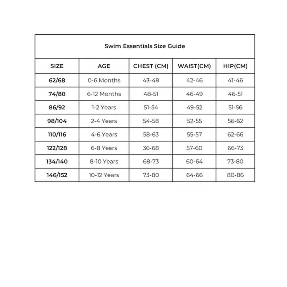 Swim Essentials storleksguide