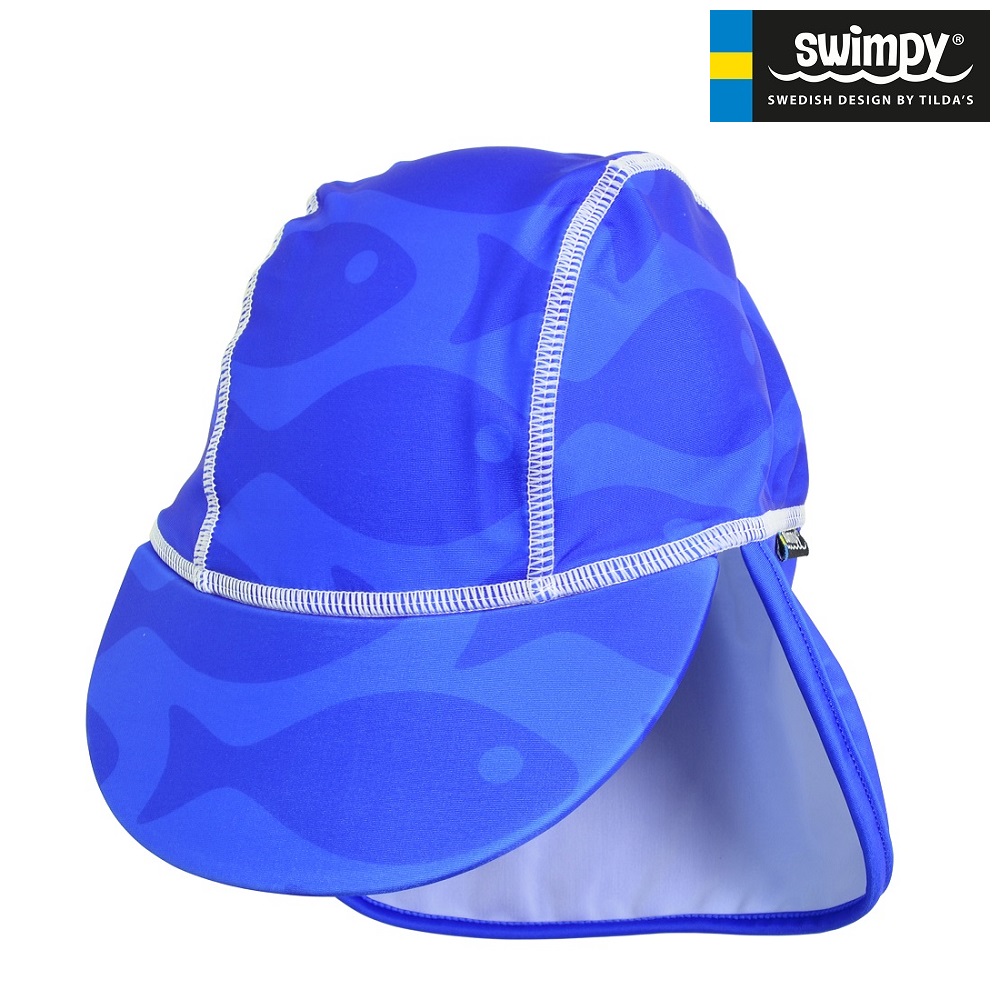 UV-hatt barn Swimpy Solid Fish Blue