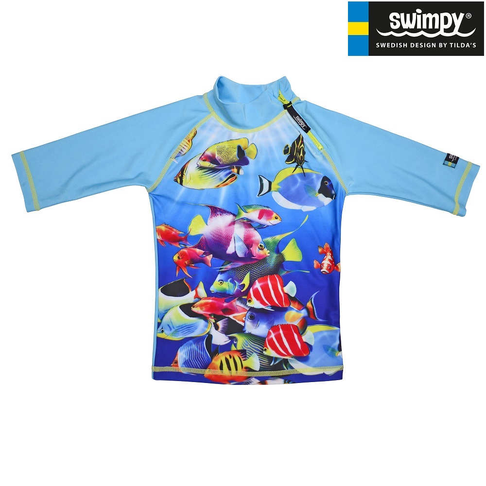 UV-tröja Swimpy Fiskar blå
