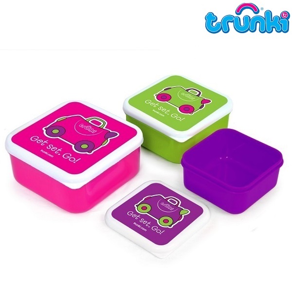 Snacksburk barn Trunki Trixie Snack Pots Set med 3 burkar