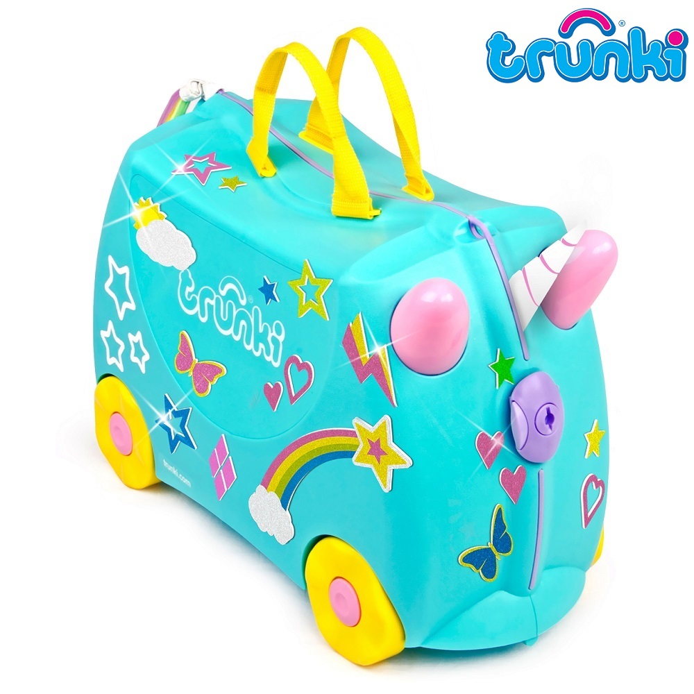 Resväska barn Trunki Unicorn med klistermärken