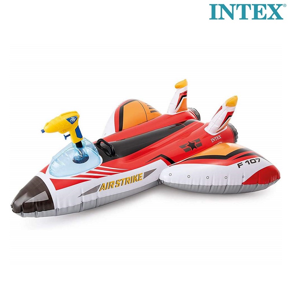 Uppblåsbar badbåt för barn Intex flygplan röd