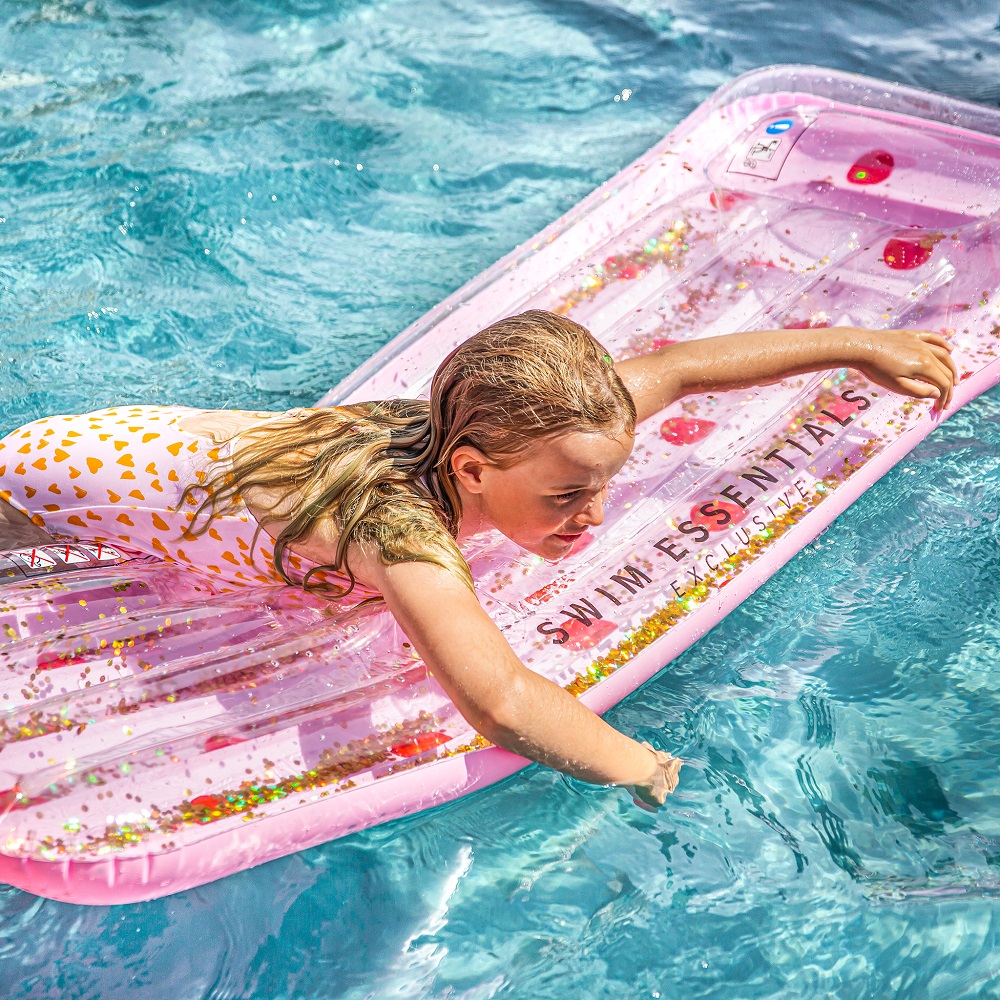Badmadrass - Swim Essentials Pink with Dots