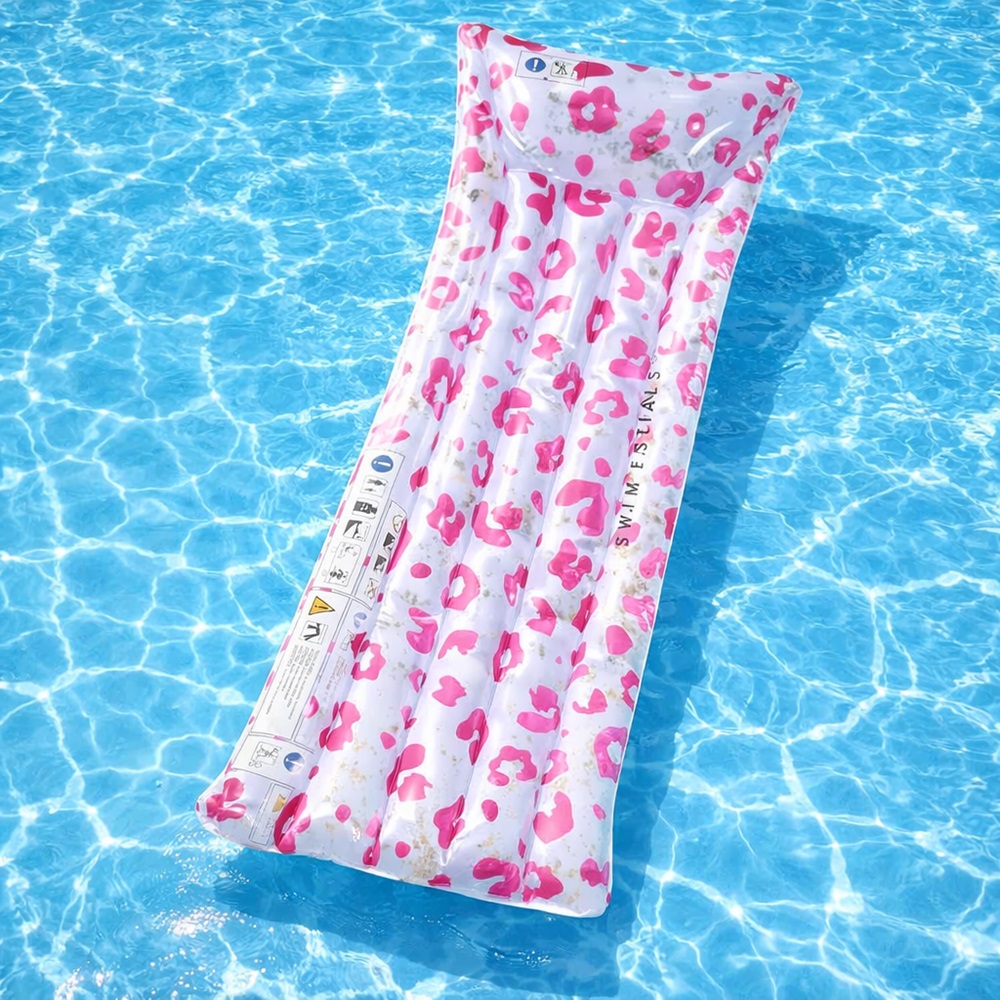 Uppblåsbar badmadrass Swim Essentials Pink Leopard