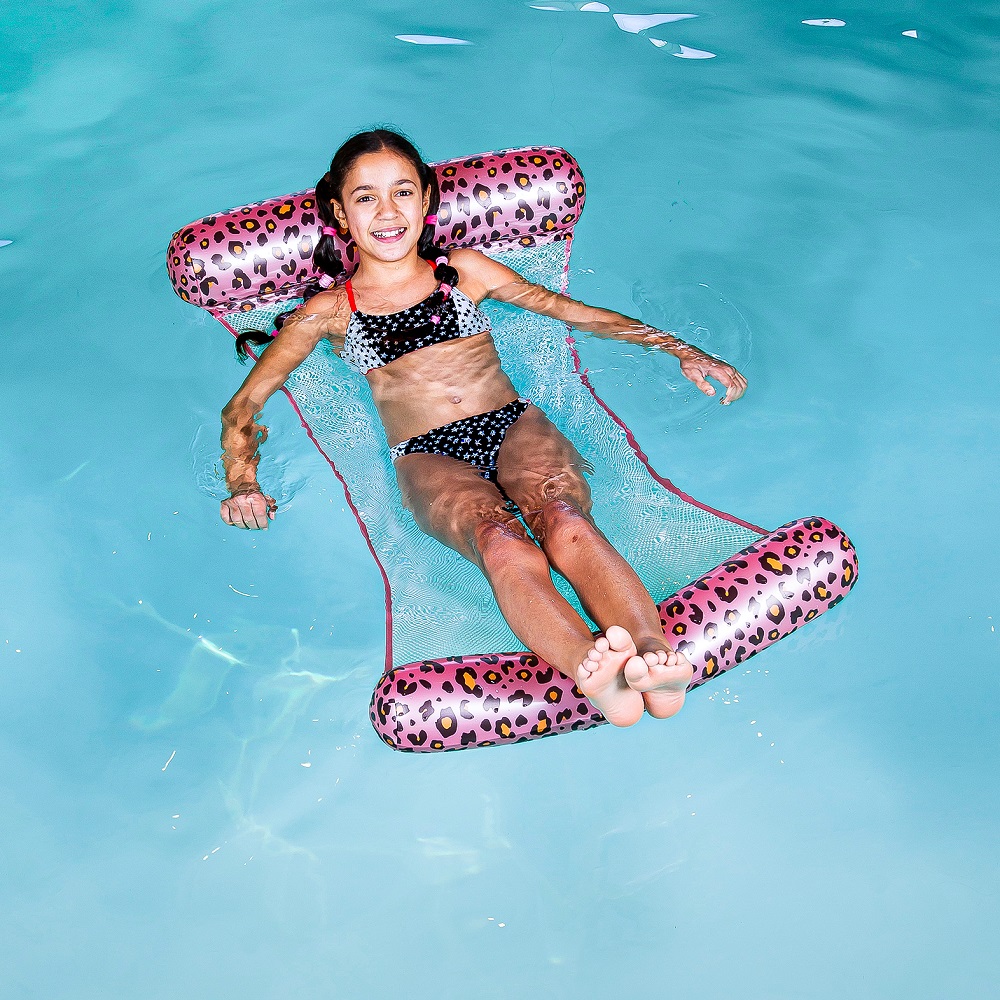 Uppblåsbar hängmatta till pool Swim Essentials Pink Leopard