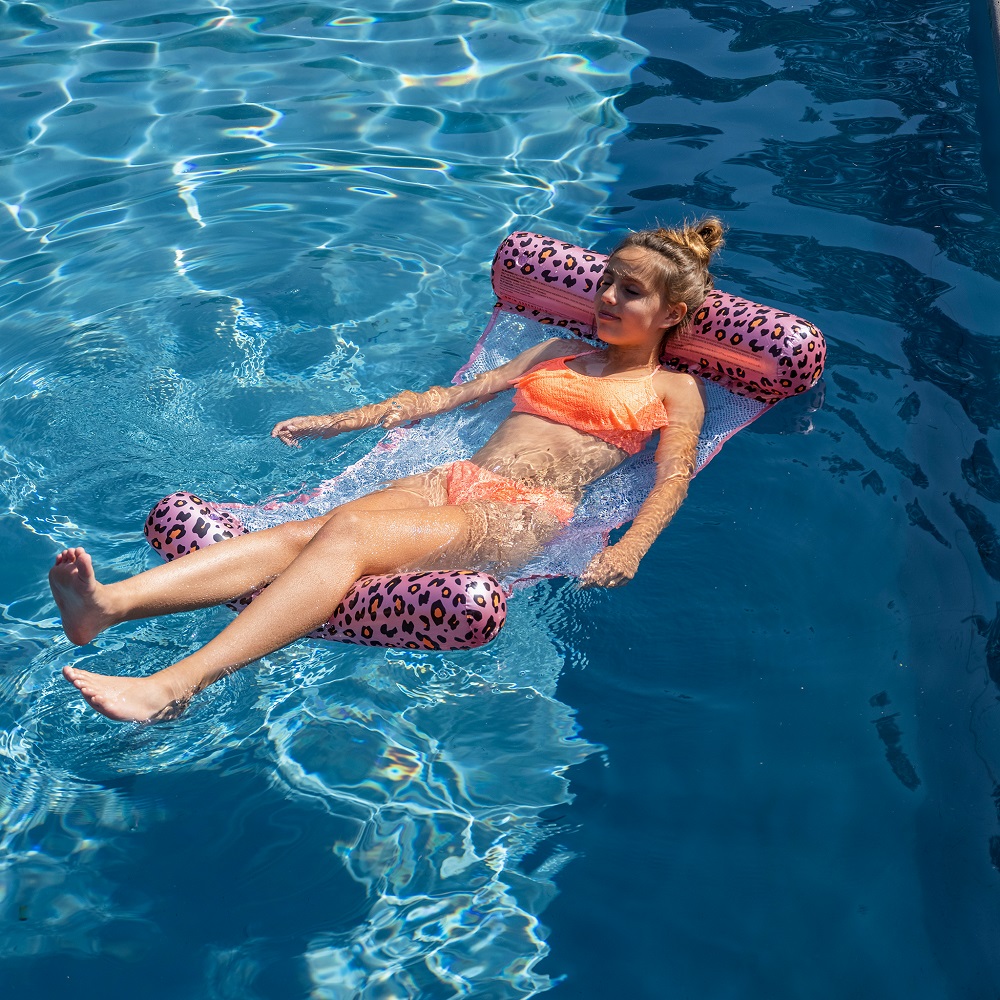 Uppblåsbar hängmatta till pool Swim Essentials Pink Leopard