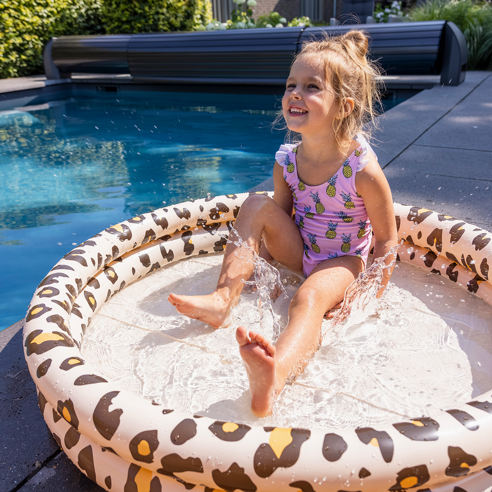 Uppblåsbar barnbassäng - Swim Essentials Beige Panther