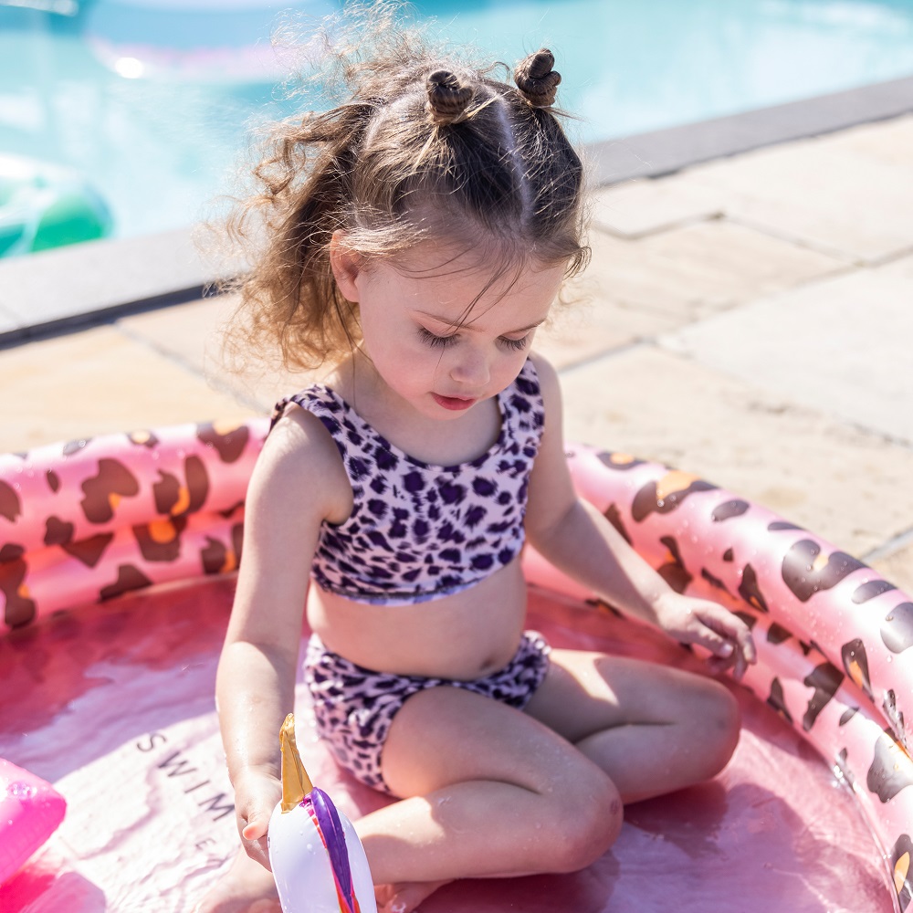 Uppblåsbar barnbassäng Swim Essentials Pink Leopard