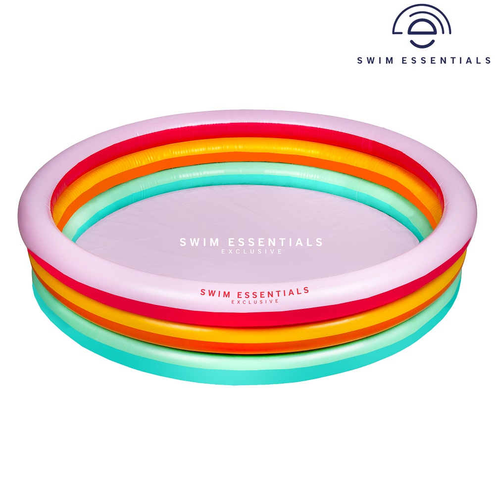 Uppblåsbar barnbassäng Swim Essentials Rainbow