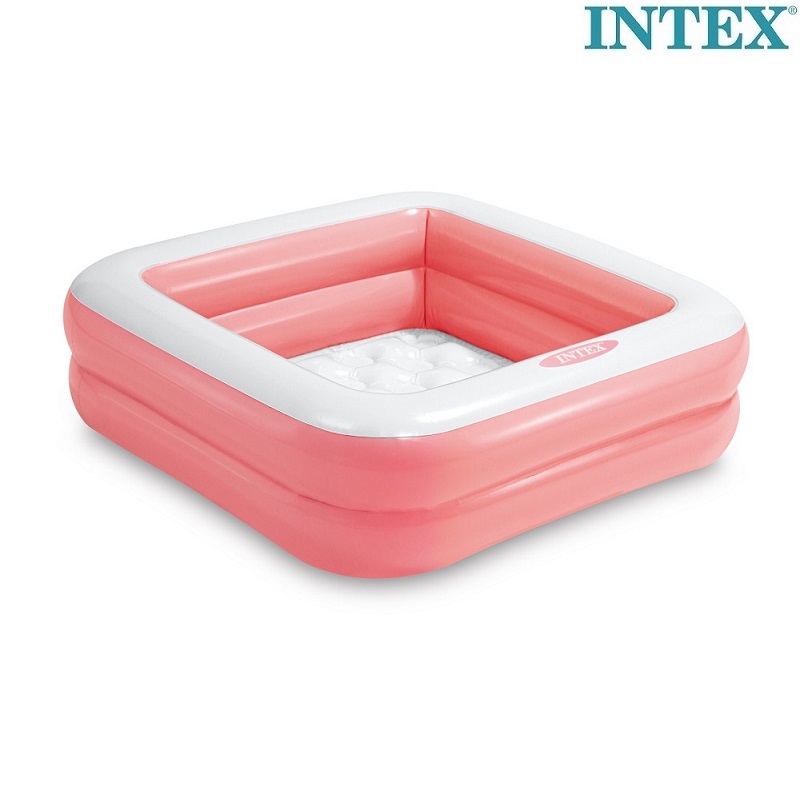 Uppblåsbar barnpool Intex Square Pink