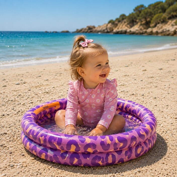 Uppblåsbar mini barnpool Swim Essentials Purple Leopard