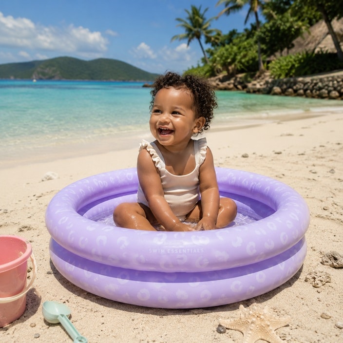 Mini barnpool - Swim Essentials Lilac Leopard