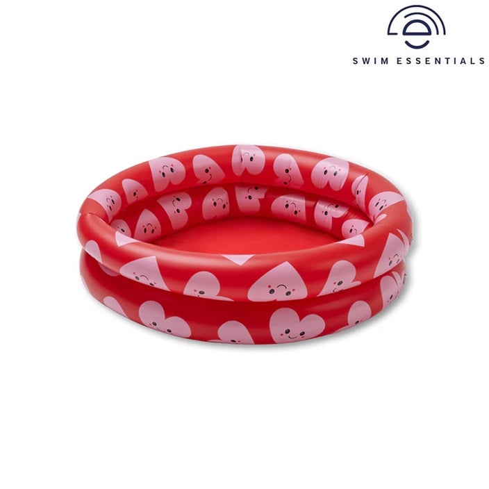 Uppblåsbar mini barnpool Swim Essentials Red Hearts