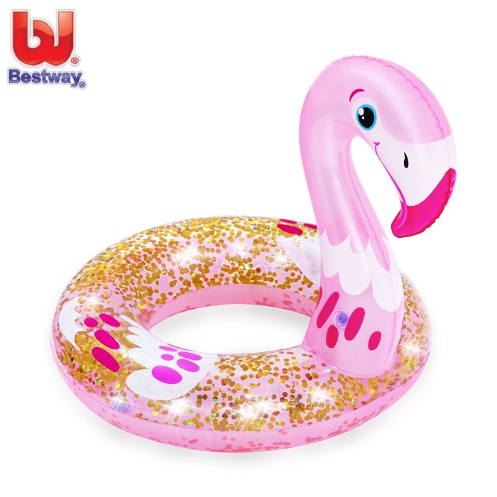 Uppblåsbar badring Bestway Flamingo
