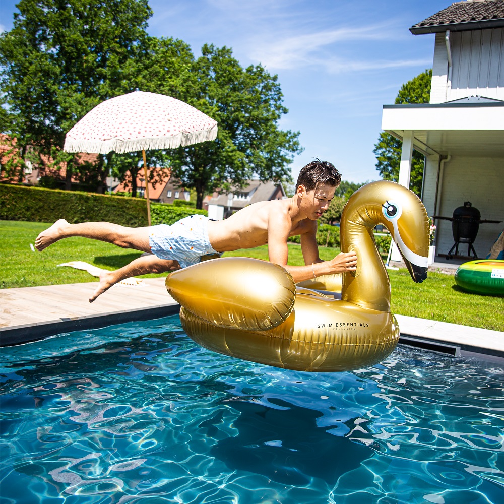Uppblåsbart badjur XXL Swim Essentials Golden Swan