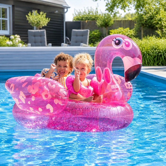 Uppblåsbart baddjur XXL - Swim Essentials Neon Flamingo