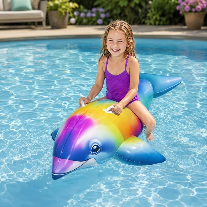 Baddjur för barn Bestway Rainbow Dolphine XXL