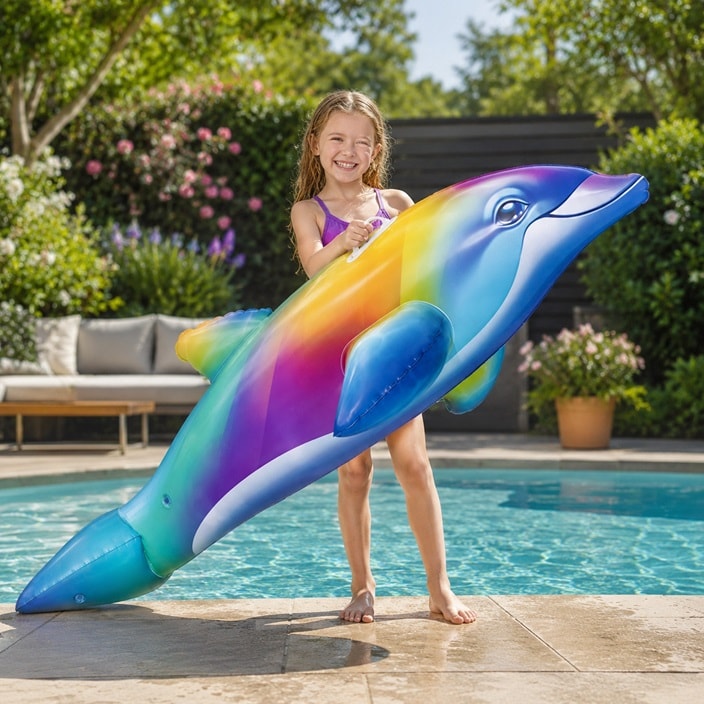 Baddjur för barn Bestway Rainbow Dolphine XXL